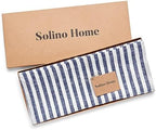 Solino Home 100% Pure Linen Table Runner, 14 x 144 in, Navy, Amalfi Stripe - Image 5
