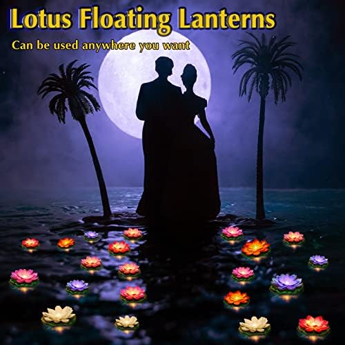 Liliful LED Floating Lotus Lantern,Diwali Pool Pond Decor,Color,3.94, 5.91" - Image 6
