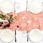 12 Pack Coral Cheesecloth Table Runner,20x120 in Table Runner - Image 4