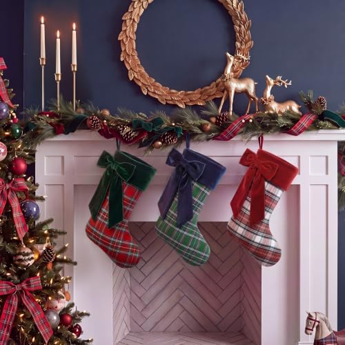 Thiccywoov 3 Pack Tartan Plaid Christmas Stockings 20'', Red, Green, White by Jgiusenfg