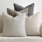 MIULEE Soft Decorative Chenille Pillow Covers Neutral 16x16 Pack of 4 by MIULEE