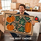 Rustic Fall Pumpkin Faux Coco Coir Doormat Door Mat 17x30 - Image 4