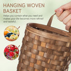 SHOWERORO Wall Storage Basket Hand-Woven Hanging Fruit Basket for Vegetables Snacks Candy and Seasoning Farmhouse Wall Hanging Flower for Kitchen Garden Home Decor 7.08 X 6.69 X 5.31 in - Image 6