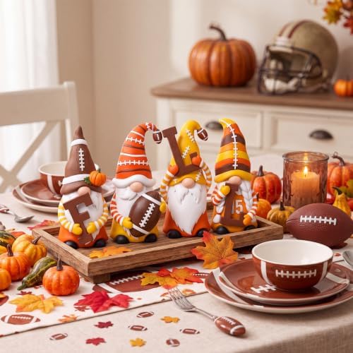 4 Pcs Fall Football Gnome Figurines Resin Decoration - Image 6