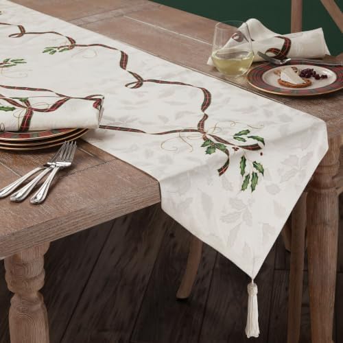 Lenox Holiday Nouveau Table Runner, Multicolor - 14" W x 90" L - Image 2