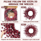 GTIDEA 26" Fall Wreaths for Front Door Outside Large Autumn Wreath Burgundy - Image 4