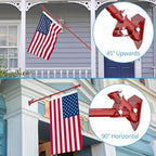 ZMTECH Flag Pole - Upgraded Bracket, 6 FT Stainless Steel Flag Poles for Outside House, Residential or Commerical, Tangle Free Flag Pole Kit for American Flag (Without Flag, Red) - Image 2