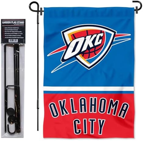 Oklahoma City Thunder Garden Flag with Stand Holder - Image 2