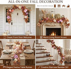 Montekin 6ft Fall Garland with Maple Leaves & White Pumpkins - Image 6