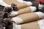 MDS 10 PCS 100% Natural Burlap Table Runners 12" x 72" with Lace, Rustic Farmhouse Country Vintage Boho Jute Runner for Wedding Reception Birthday Party Home Kitchen Dining Coffee Table Decoration - Image 5