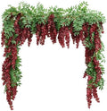 Encrypted Flower Vine Wisteria Artificial Garland Hanging (Wine Red, 2pcs) by Unknown
