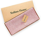 Solino Home 100% Pure Linen Table Runner, 14 x 72 in, Red and White Striped - Image 6