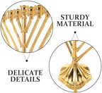 Zinc Alloy Hanukkah Menorah Candle Holder Golden 9 Branches Xmas - Image 3
