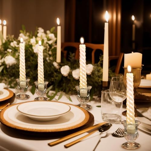 Foaincore 78 Pack Glass Candlestick Holders Bulk 2.5 Inch Taper Candle Holders Small Ritual Candle Stand Table Centerpieces for Wedding Christmas Valentine's Festival Party Dining Decorations (Clear) - Image 3