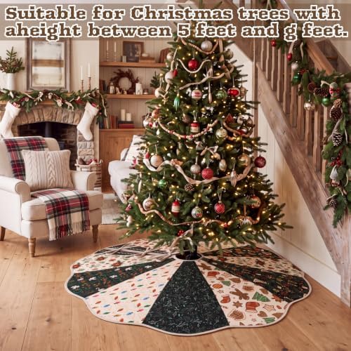Vintage Primitive Quilted Christmas Tree Skirt,Gift,60 Inch - Image 5