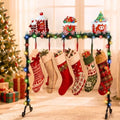 Treela Christmas Metal Stocking Holder Stand Floor 6 Hooks,Gingerbread by Treela