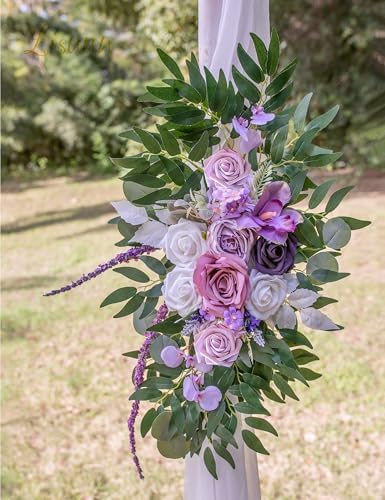 Lisuun Artificial Wedding Arch Flowers, 2 Large Floral Swags - Image 4