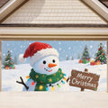 Cute Snowman Garage Door Banner 16x7 Ft - Merry Christmas Sign Design for Family Holiday Decorations by THISFIND
