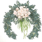7.5FT Babypink Wedding Arch Flowers Garland, Rose &Eucalyptus, Artificial Spring Floral for Backdrop Mantle Decoration,Ceremony Party Sweetheart Head Table Reception Decor by AngelaFlower