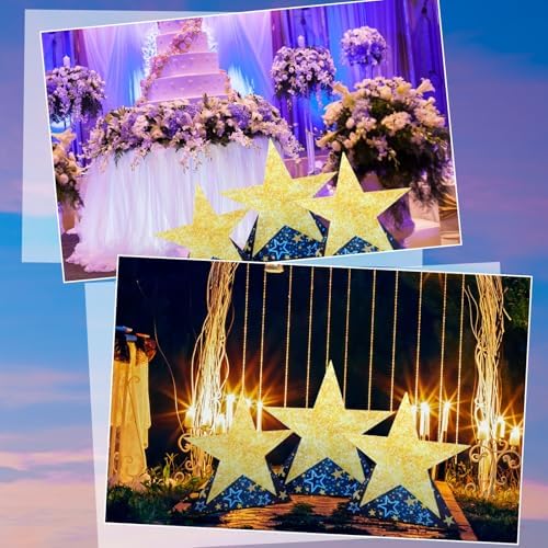 Leinuosen 6 Pcs 25.8"-31.5" Star Starry Night Movie Night Party Decorations Under the Stars Cardboard Cutout Stand-up Twinkle Little Prom Award Homecoming Wedding Birthday Party Photo Prop Backdrop - Image 3