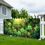 6x13 FT St. Patrick's Day Garage Door Banner - Glowing Green Clover Shamrock Backdrop, Large Indoor Outdoor Garage Door Cover,Irish Holiday Decoration for Home,Yard, Party - Image 5
