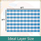 Buffalo Plaid Outdoor Rugs, 4'x6' Blue and White Checkered Indoor Outdoor Area Rug, Layering Rug for Welcome Door Mat, Washable Cotton Woven Farmhouse Mat for Spring Easter Front Porch Décor - Image 2