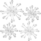Hicarer 4 Pcs Starburst Wall Decor, Bling Metal Wall Art, Silver - Image 2