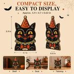 Vintage Halloween Decorations, Wooden Shelf Decor for Tabletop & Desk - Image 3