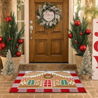 Tinideya 2 Pcs Gingerbread House Layered Doormat Set - Image 3