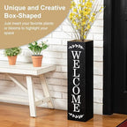 Glitzhome 30"H Wooden Rustic WELCOME Porch Sign, Boxed Double Sided Rustic Home Porch Sign for Front Porch Decor, Black - Image 4