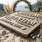 Personalized Cape Cod Nautical Beach Wedding Welcome Sign - Custom 3D Wood Seashell Ceremony Entrance & Seaside Reception Board - Multiple Sizes - Image 2