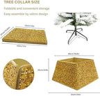 Gold Christmas Tree Collars for Atificial Trees, 24 Inch Sparkling Sequins Christmas Skirt, Base Cover,Holiday Home Decor Ring(Medium) - Image 3