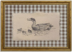 Gold Framed Duck Wall Art, Farmhouse Gingham Canvas Print, 24x16 by Qzzrin