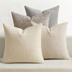 MIULEE Decorative Chenille Pillow Covers Neutral Beige 16x16 Pack of 4 by MIULEE