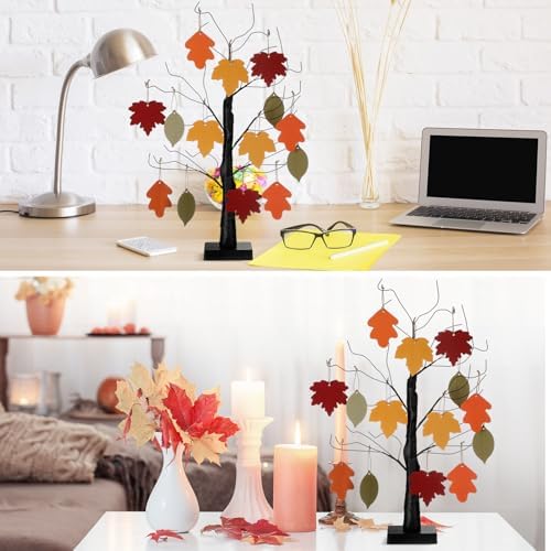 Briwooody 24” Thanksgiving Gratitude Tree with Leaves Kit Seasonal Holiday Decoration with Writing Pen Hemp Rope DIY Fall Decorations Craft Kit for Autumn Home Desktop Thanksgiving Decor(Classic) - Image 5