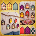 Mumufy 6pcs Diwali Tealight Candle Holder Diwali Decoration Jharokha Design - Image 5