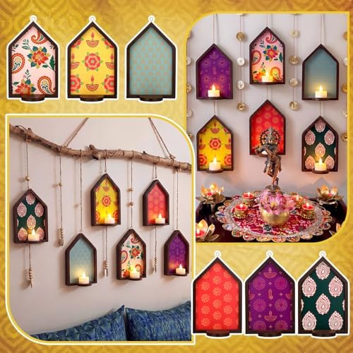 Mumufy 6pcs Diwali Tealight Candle Holder Diwali Decoration Jharokha Design - Image 5