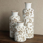 Brown Ceramic Vase Set of 3, Vintage Brown Floral Vases for Home Decor by CheeryStow