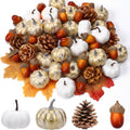 Yookeer 120pcs Fall Mini Pumpkins Artificial Acorn Pine Cone, Vintage Color by Yookeer