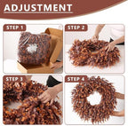 24" Lifelike Touch Fake Fall Eucalyptus Wreath for Front Door (Dark Orange) - Image 5