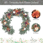 6Ft Burnt Orange Fall Artificial Flower Garland - Image 2