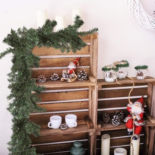 Outroad 9 ft Christmas Garland - Soft Greenery Twist Wreath Artificial Ivy Non-Lit Green Garland, for Holiday Season Outdoor Indoor Party Decorations,15 Pack - Image 5