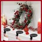 5 Pack Round Christmas Stocking Holders Weighted Metal Stockings Hangers Multiple Uses Hanging Hooks Stocking Holders Bases for Fireplace Xmas Christmas Decor (Black, 5) - Image 2