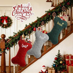 Personalized Dog Christmas Stockings,Custom Embroidered Pet Name & Bone Shape Stocking for Pet,Pink Blue Cable Knit 15.7” Large Dog Stocking for Fireplace Holiday Decor Gifts(3 Pack) - Image 7