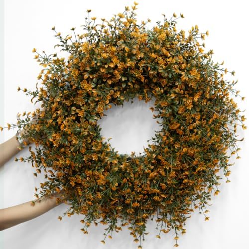 26 Inch Fall Boxwoods Wreaths for Front Door Large Wreath Home Decor - Image 6