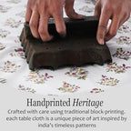 CPC Fall Green Block Print 100% Cotton Rectangle Tablecloth 70x108 Inch - Image 5