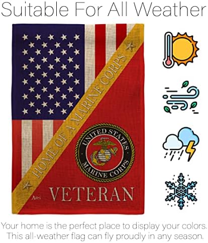 Home of Marine Corps Burlap Garden Flag - Set Wall Holder Armed Forces USMC Semper Fi United State American Military Veteran Retire Official - House Banner Small Yard Gift Double-Sided 13 X 18.5 - Image 6