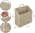 MyGift 12.5-Inch Woven Wall Hanging Storage Basket – Large Decorative Seagrass Organizer for Magazines, Mail, and Home Storage - Image 5