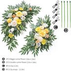 Artificial Wedding Arch Flowers Kit(Pack of 2) for Wedding Arch, Bridal Shower, Ceremony and Reception Backdrop Decoration (Gentle Creamy Yellow) - Image 2