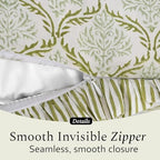 CPC Fern Regal Hand Block Print 100% Cotton Ruffle Throw Pillow Cover 20x20 inch with Hidden Zipper Decorative for Couch, Bed, Sofa, Farmhouse, Cottagecore Decor Gift Christmas Fall Thanksgiving - Image 6